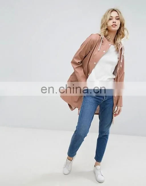 OEM wholesale 2017 Lady long dust coat fashion women's trench coat