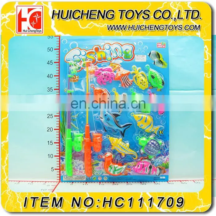 New Funny Eco-friendly colorful 8PCS ocean animals with hook fishing game toys for kids EN71, 7P