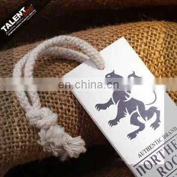custom private brand printed thick paper hang tag for jeans clothing