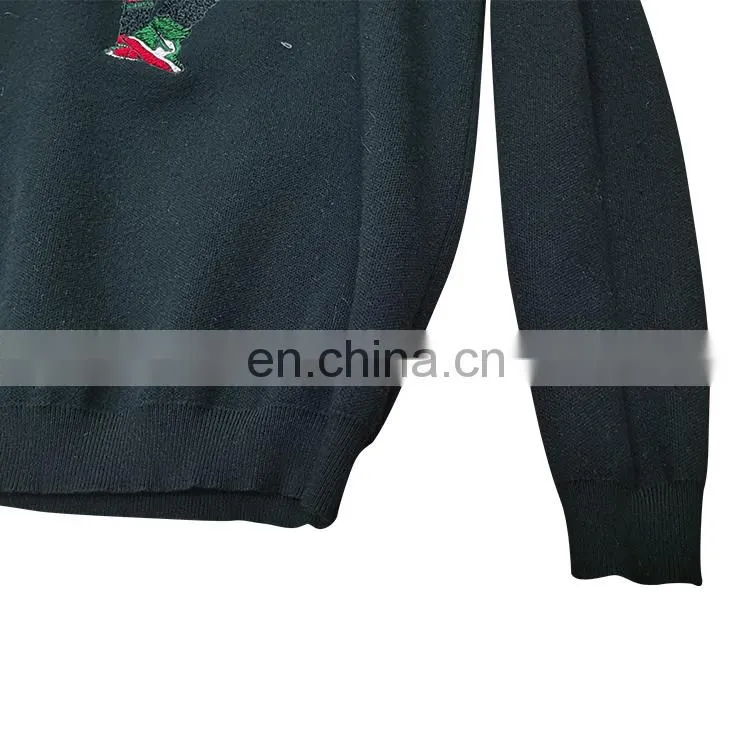 DiZNEW New Design Custom Knitted Embroidered Black Ugly Christmas Sweater Men