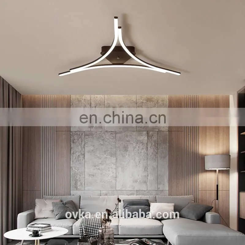 Creative line acrylic ceiling lamp hot bedroom lamp