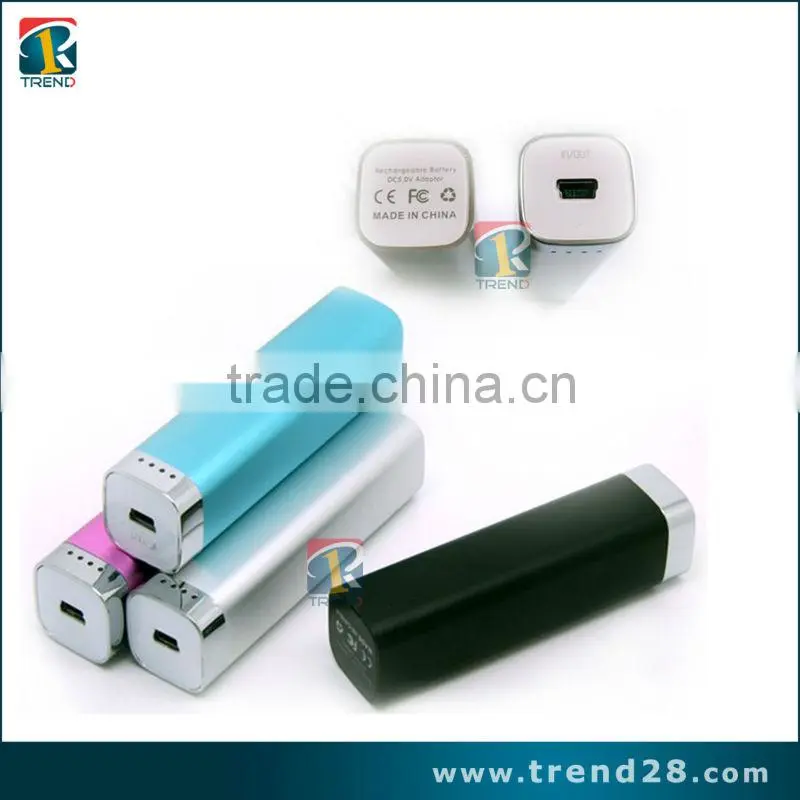 Aluminum alloy shell 2200mAh external battery pack high capacity power bank charger 5V 1A output and 3.7-4.2V 0.5A input