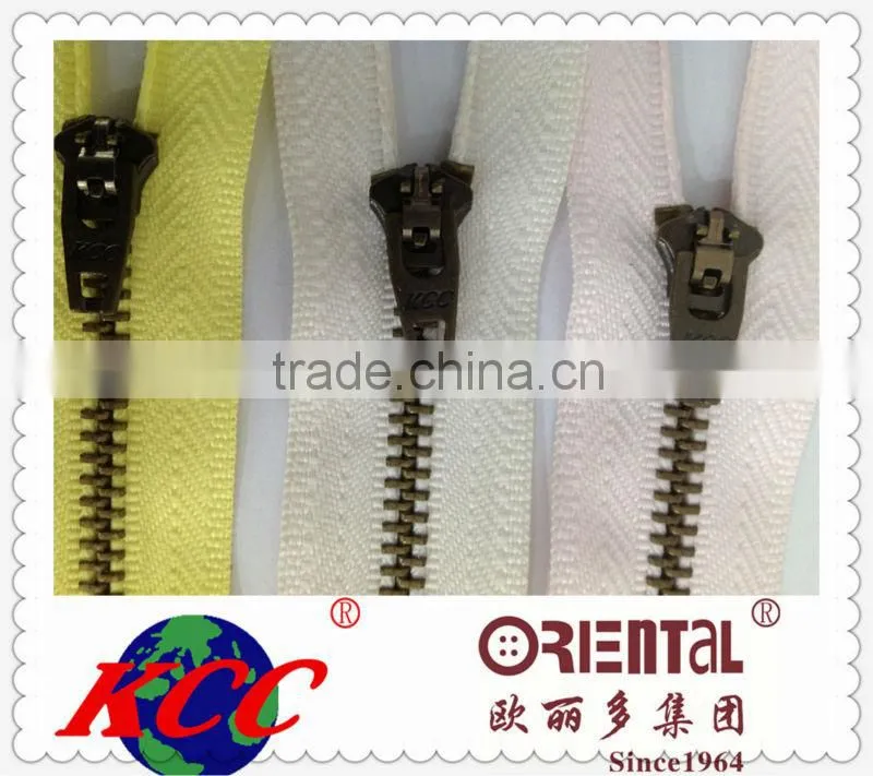 High quality/The fashion metal teeth dyeable tape KCC zipper