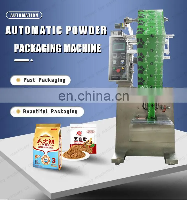 Automatic coffee powder Pesticide powder packing filling machine 4 side seal 1g-1000g with date printer