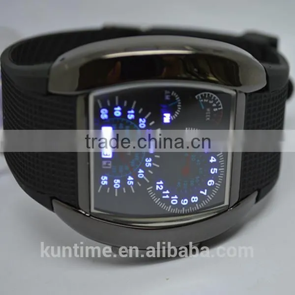 hot sale Sports Flash LED Car Speedometer Meter Dial Men Gift Watch