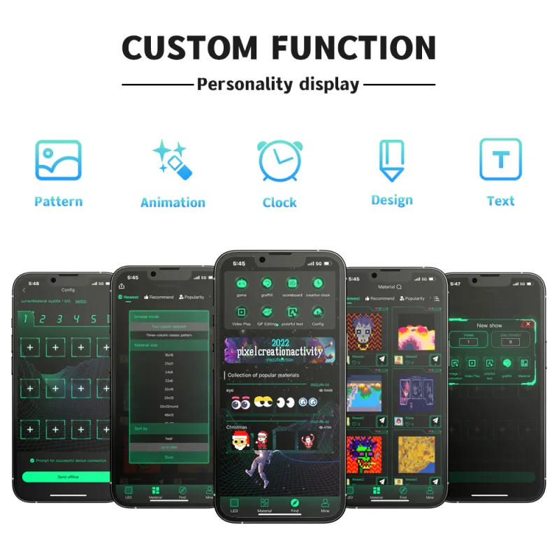 App Control Led Sign For Table Digital Poster Panels High Brightness Flexible Led Screen for Car Mobile Phone Control