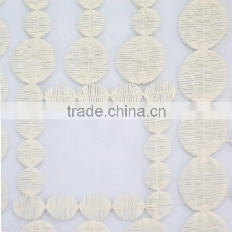 2016 newest design cream-coloured voile cotton embroidery bridal fabric for garment wholesale oversea