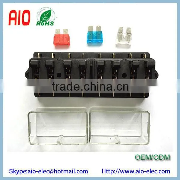 12V Universal ATC ATO Style Inline Car blade Fuse Holder with red 10 gauge wire loop
