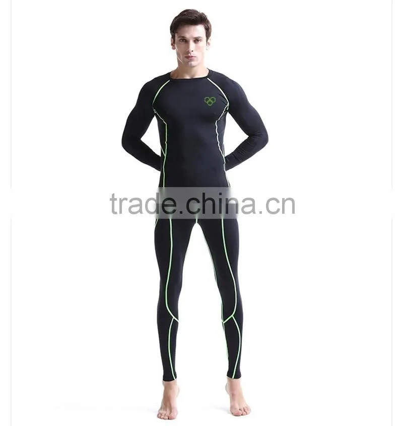 (OEM/ODM Factory)Men Sports Running T-Shirts Jerseys Compression Base Layers Under Tops Skin Gear Wear Tees Tops Sportswear