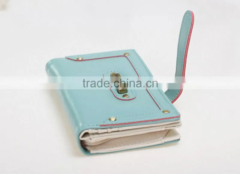 Cute short women wallet with zipper pocket