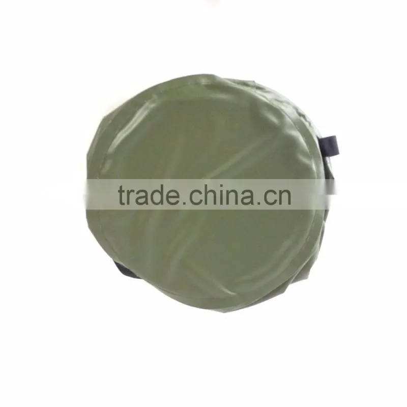 2016 folding bucket pvc tarpaulin fishing portable outdoor dustbin with two handles