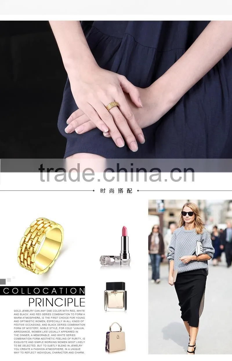Gold plated streak body jewelry ring 2015