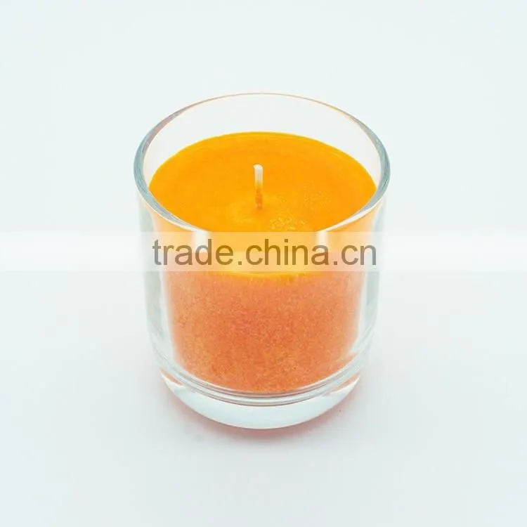 pink wax scented candle in glass jar,multi-colored and difference size are available