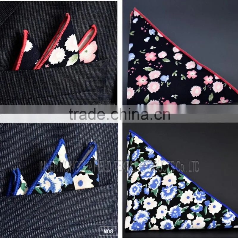 Men's Business Casual Square Cotton Flower Handkerchief Towels