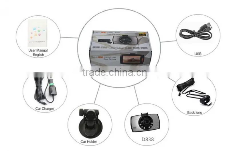 car dvr 8/16/32GB HD 1080P Car Camera Dash Cam Vehicle DVR 2.7" LCD Night Vision G-sensor D838