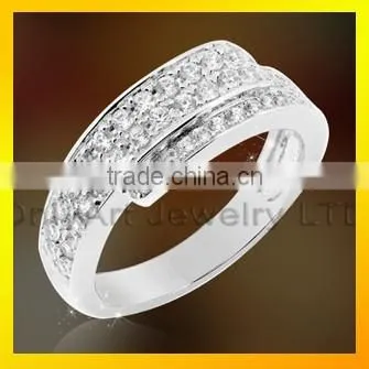 latest ring for women jewelry gemstone zircon pave setting pure silver ring
