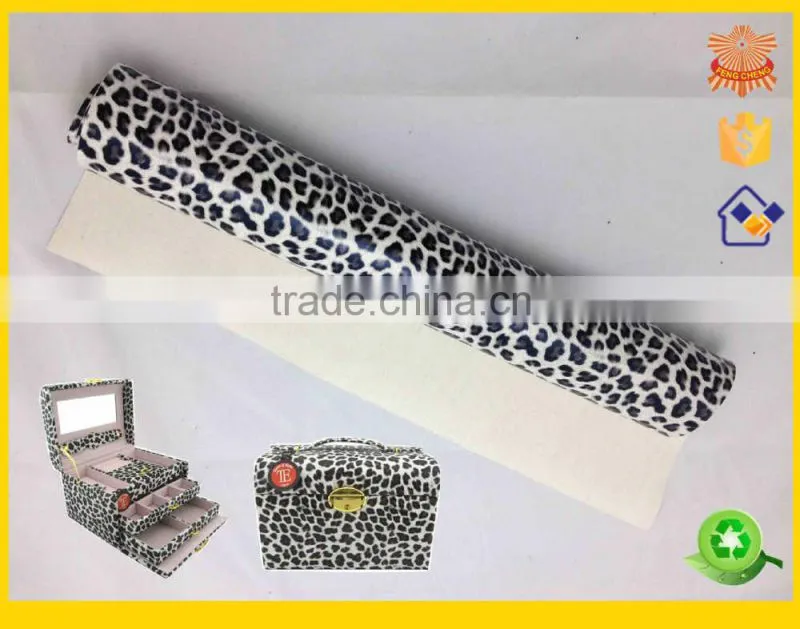 fashion leopard print fabric for toiletry bag or cosmetic case and Jewel Box