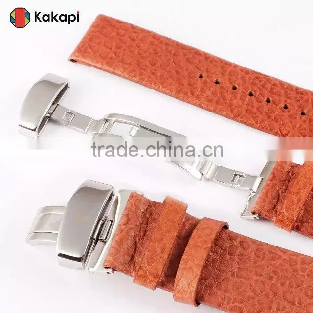 Kakapi Double Buckle Genuine Leather Watch Band Wrist Strap With Watchband Converter For 42MM Apple Watch MT-3914