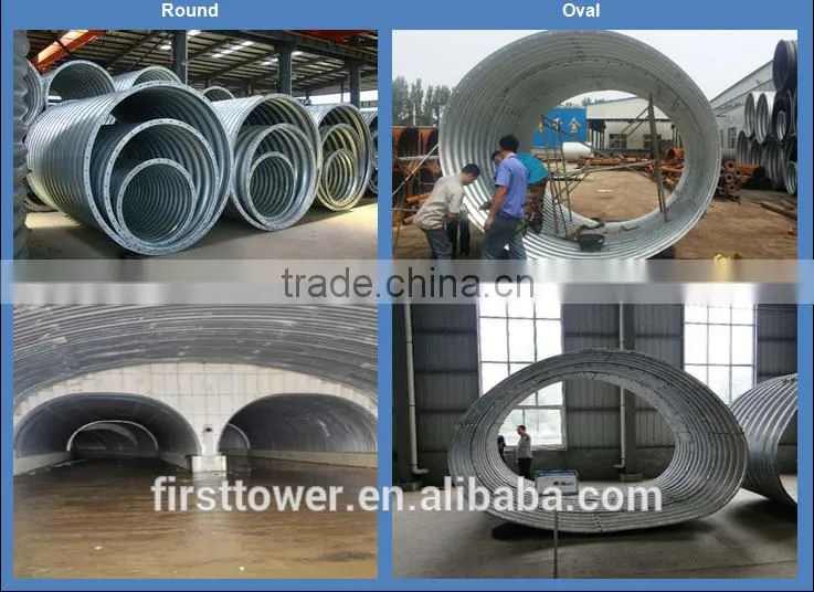 corrugated steel culvert pipes for Temporary Road and bridges