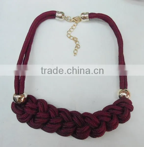 Rope braided neon colored necklace for 2015