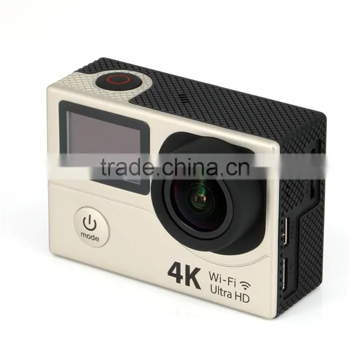 Dual screen waterproof full HD 1080p WiFi sport camera 4K 25fps with wireless remote bracelet