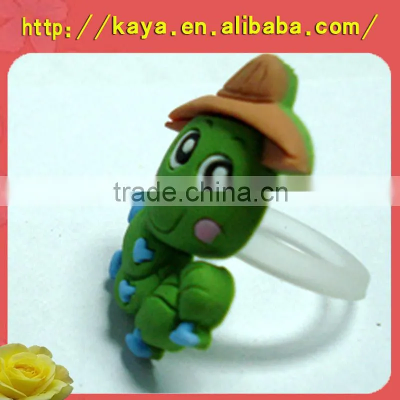 Beautiful and lovely soft pvc fashion toy rings