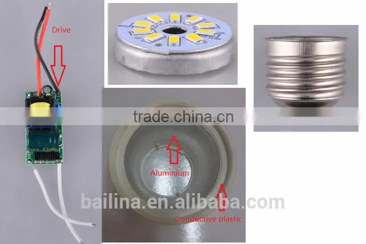 led light bulbs wholesale sale warm white SMD2835 led bulb housing with CE,SAA,ROHS approved
