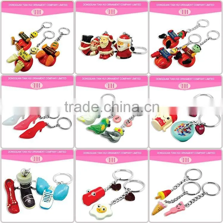 Best fashion design hot sale personalized handmade resin keychain metal ring