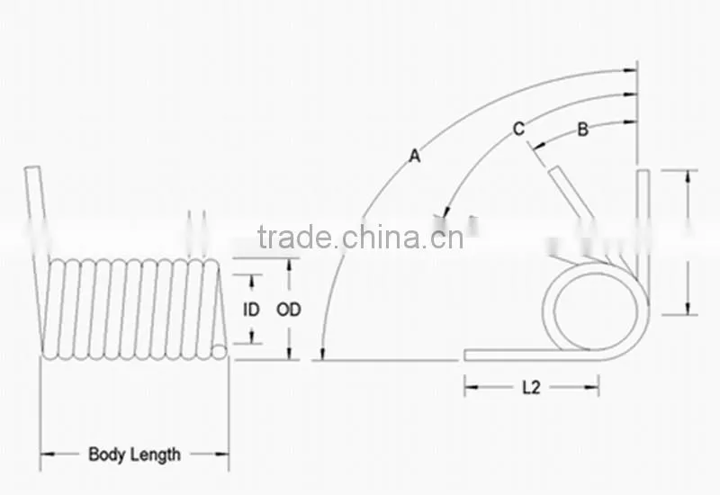 Custom spiral adjustable stainless steel torsion spring with TS16949 approved