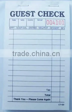 2016 fast selling waiter pads from TimiPaper CT-101