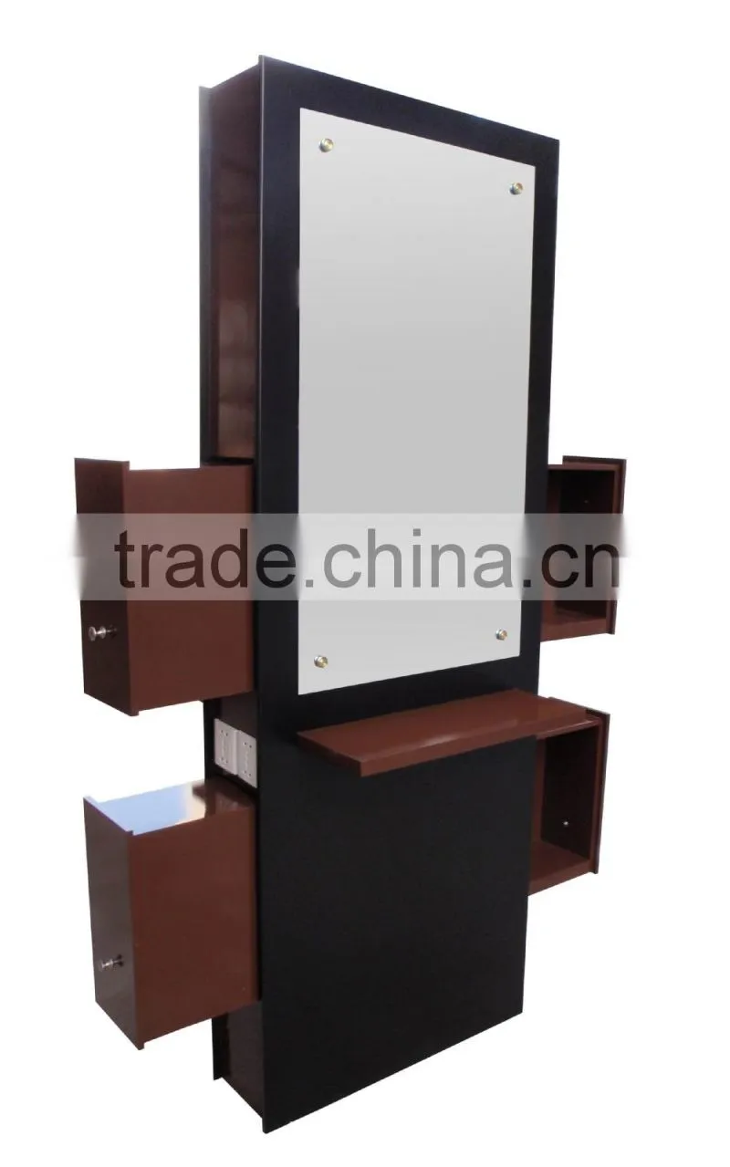 2015 new salon equipment style dressing mirror with cabinet
