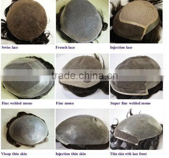 China websites that accept paypal men's toupee for black men 100% human hair toupee