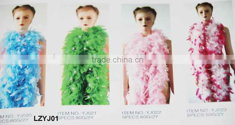 Fluffy turkey feather chandelle boa LZYJ02