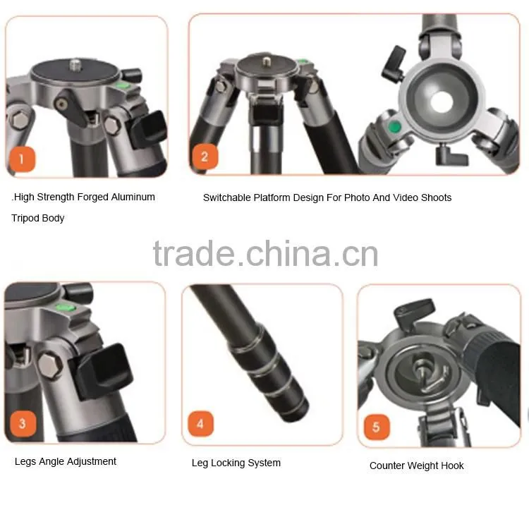Heavy duty 4 sections tripod for camcorder K5008