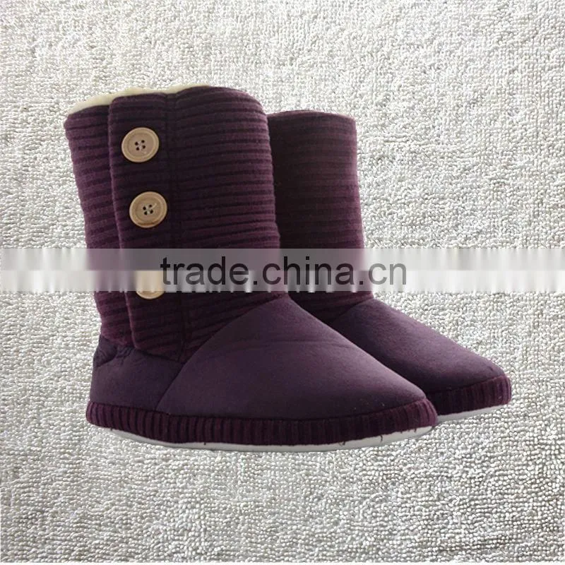Premium quality knitted women indoor soft sole boots cable knit boots