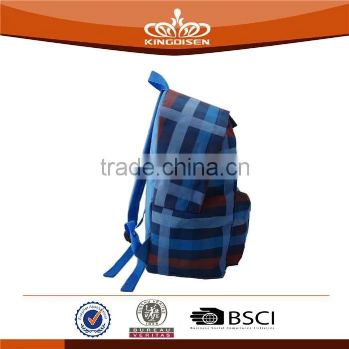 simple design blue stripe 300d leisure backpack