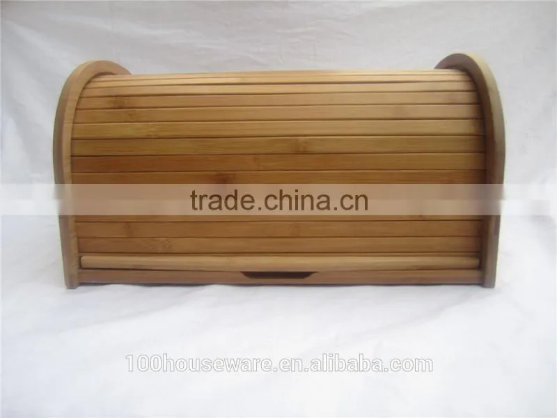 Hot Sale Bamboo Bread Storage Box with food safe oiled finishing, totally bamboo material bamboo bread box