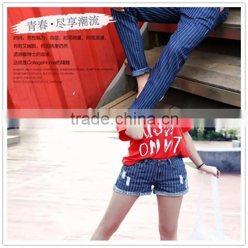 Woven Poly blue cotton stripe Shirting Fabrics