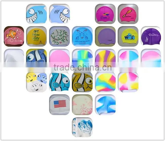 New design Rainbow silicone baby swim cap