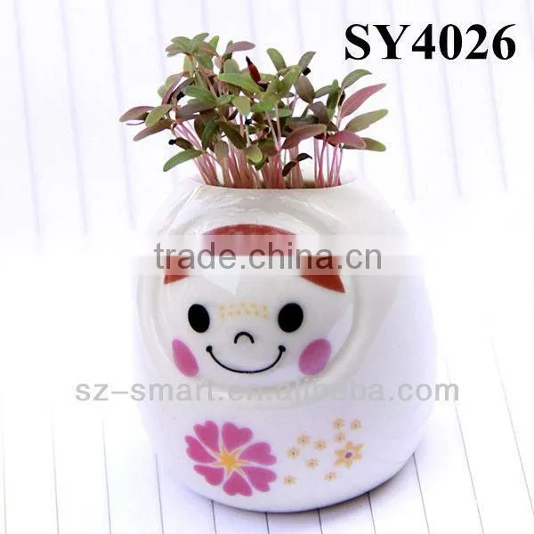 Novel talbe elephant design office bonsai pot