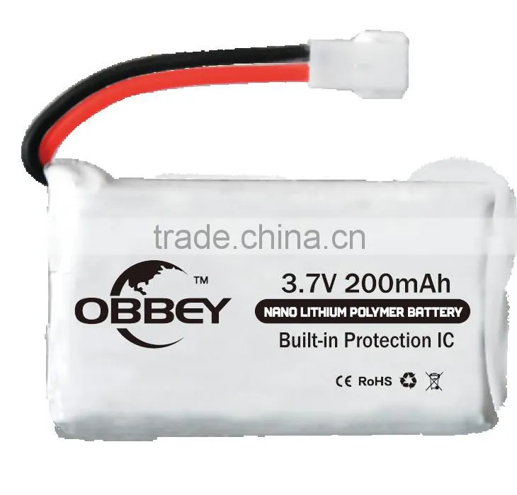 3.7V 200mAh mini RC lipo battery for quadcopter