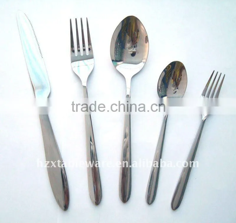 Stainless steel flatware set in simple style