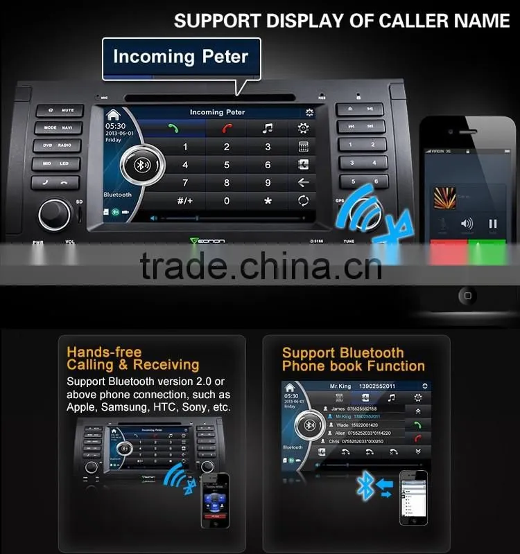 EONON D5166Z 7" Digital Touch Screen Car DVD Player with Built-in GPS For BMW E39