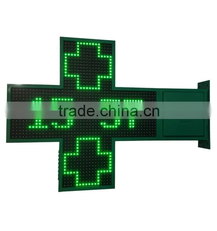 CP16 outdoor waterproof programmable led cross pharmacy sign with RF communication control