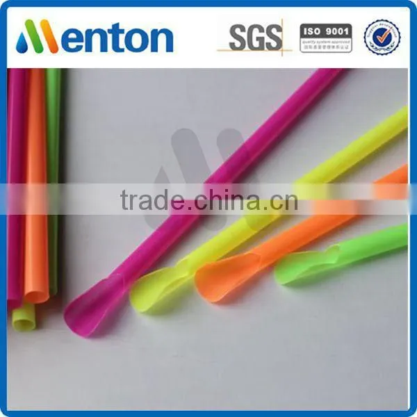 Hot sales disposable colorful party spoon straw manufacturer
