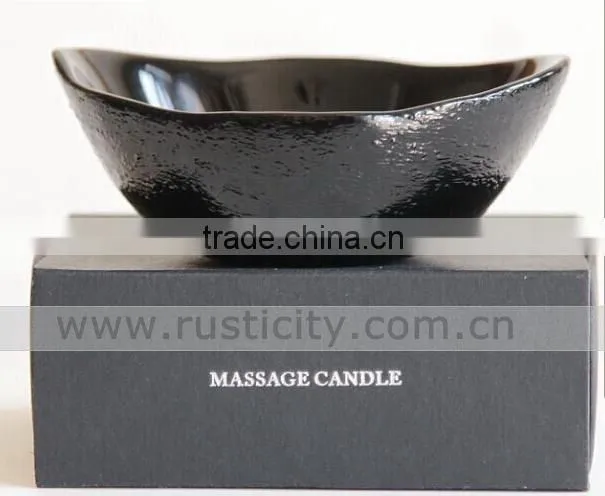 Hot sale black glass jar container essential perfume oil candle in stock
