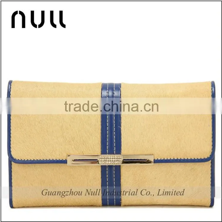 2016 trend exquisite horse hair custom made chain ladies wallet ladies pars hand set bag genuine wallet