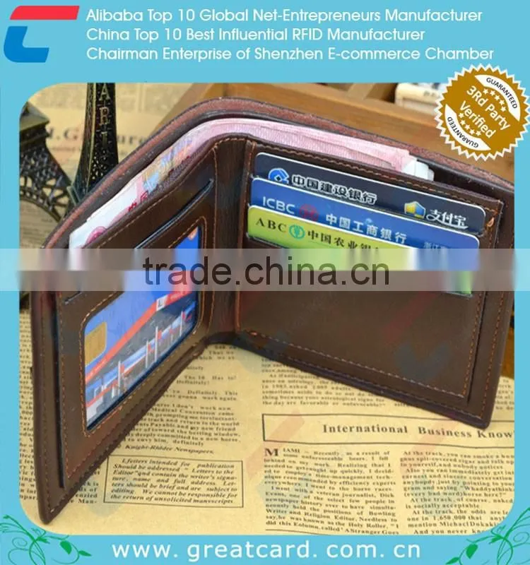 Black PU Prevent Scanned Wallet For Men