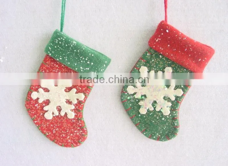mini felt snowflake stocking