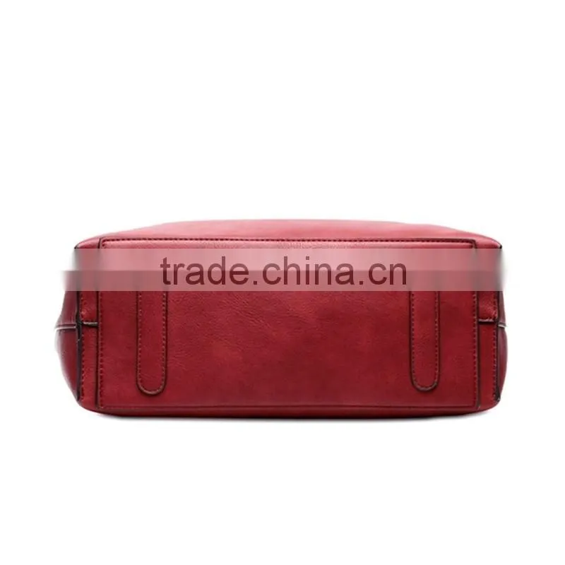 Dongguan factory fashion ladies handbag wholesale leather set handbag